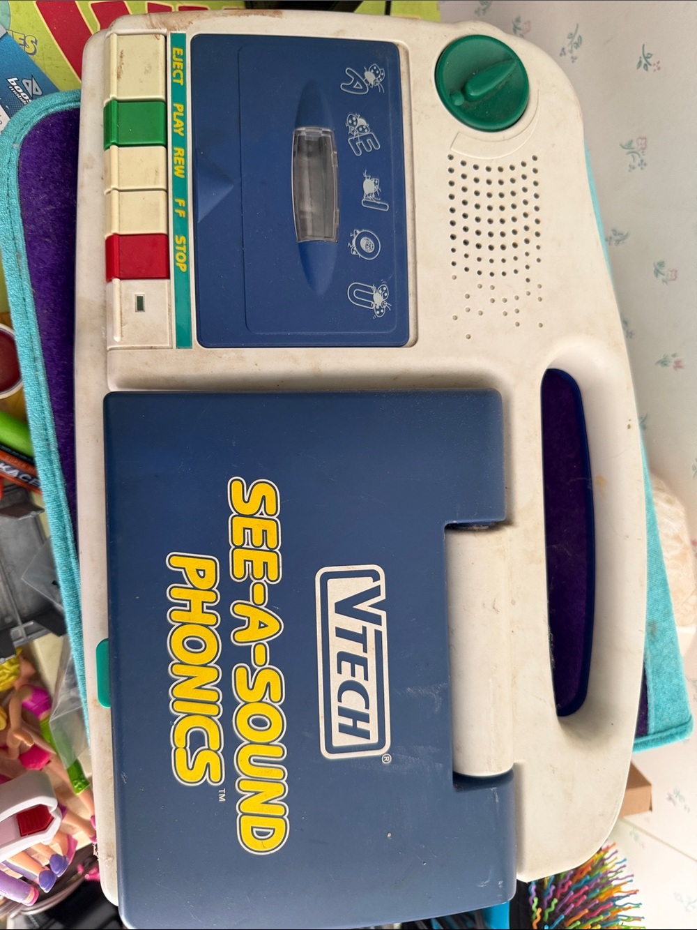 VTech See-A-Sound Phonics Portable Cassette Player - Blue & White
